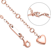 Load image into Gallery viewer, White  Elements Infinite Pendant Chain Bracelet in 14K Rose Gold Plati
